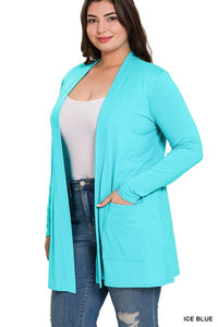 SLOUCHY POCKET OPEN CARDIGAN