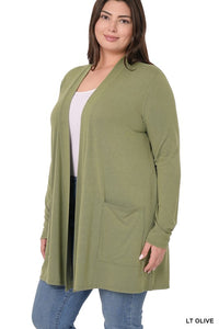 SLOUCHY POCKET OPEN CARDIGAN