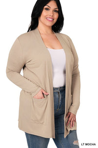 SLOUCHY POCKET OPEN CARDIGAN