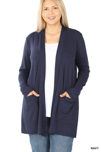 SLOUCHY POCKET OPEN CARDIGAN