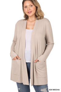 SLOUCHY POCKET OPEN CARDIGAN