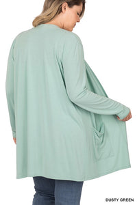 SLOUCHY POCKET OPEN CARDIGAN