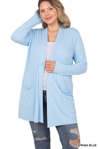 SLOUCHY POCKET OPEN CARDIGAN