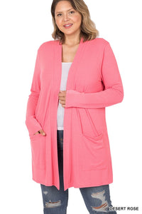 SLOUCHY POCKET OPEN CARDIGAN