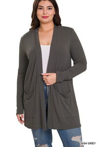 SLOUCHY POCKET OPEN CARDIGAN