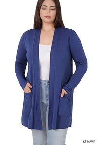 SLOUCHY POCKET OPEN CARDIGAN