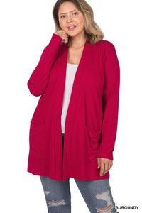 SLOUCHY POCKET OPEN CARDIGAN