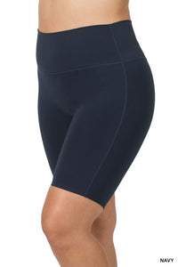 ATHLETIC HIGH RISE BIKER SHORTS