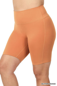 ATHLETIC HIGH RISE BIKER SHORTS