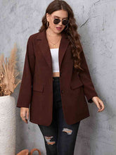 Load image into Gallery viewer, Plus Size Lapel Collar Long Sleeve Blazer