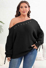 Load image into Gallery viewer, Plus Size One Shoulder Beaded Sweater