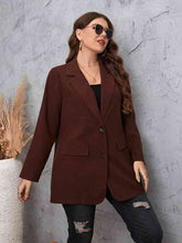 Load image into Gallery viewer, Plus Size Lapel Collar Long Sleeve Blazer
