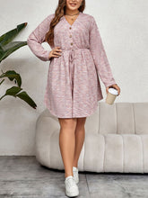 Load image into Gallery viewer, Heathered Away Long Sleeve Dress